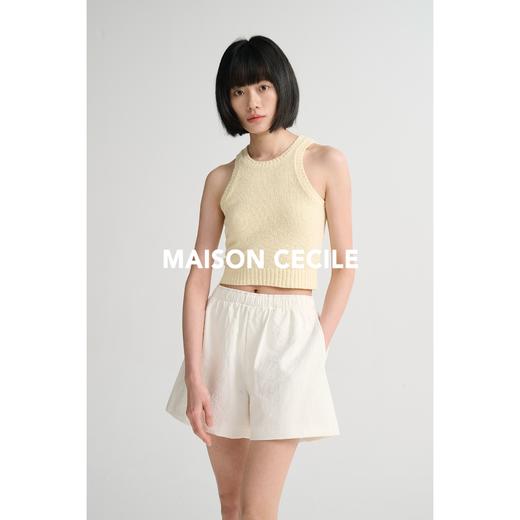 MAISON CECILE 三色/夏日亚麻宽松日常百搭松紧腰短裤 商品图1