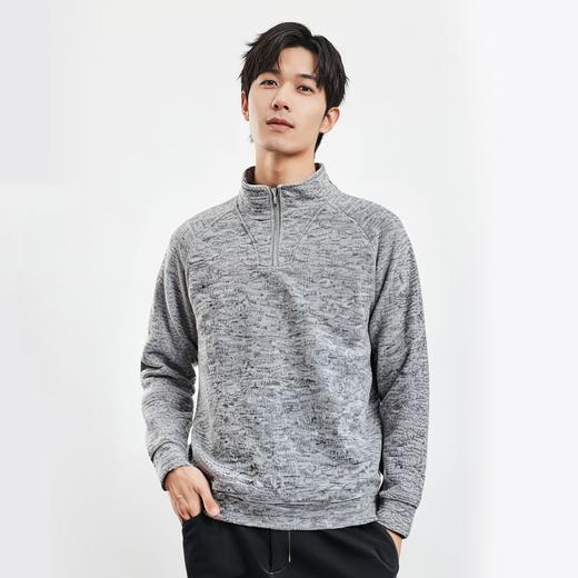 【半拉链立领】罗蒙男士外套膨体花纱外套男舒适百搭磨毛套头男拉链卫衣 商品图2