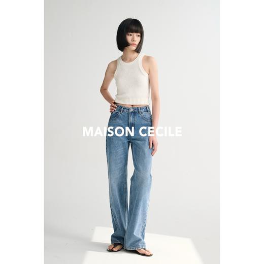 MAISON CECILE 梨型bi入/浅蓝经典实穿百搭直筒牛仔裤 商品图2