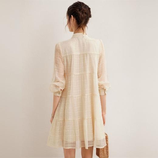 AHM mnm5011系带立领蛋糕裙A型钉珠装饰连衣裙 商品图1