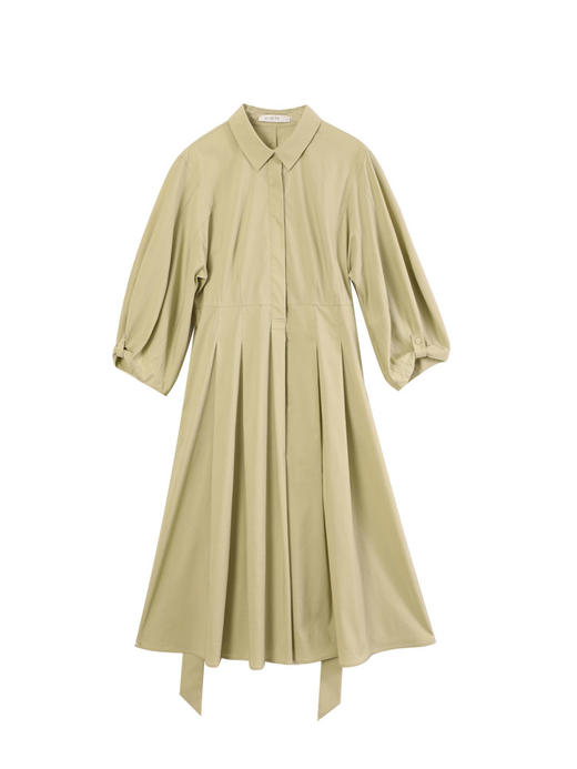 玳莎系带收腰衬衫式连衣裙2025春季新款通勤显瘦高级中长款裙子  FA35301 商品图4