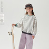 马克珍妮女童复古撞色宽松条纹卫衣2025年春装新款250155 商品缩略图0