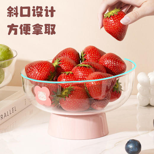 果盘糖果盘水果小mini高脚盘果盘沥水零食盘轻奢风客厅高颜值家用 商品图1