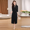 优雅适合微胖的长袖，配大衣显瘦裙连衣裙QIXFS255377 商品缩略图3