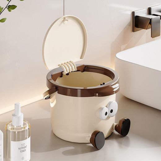 创意卡通家用卧室开盖客厅纸篓垃圾桶大容量宿舍按压桌面可爱手提 商品图2