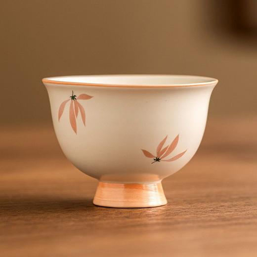 杯子主人陶瓷喝茶米兰花黄釉中式杯茶具杯高足杯品茗茶杯个人功夫 商品图1