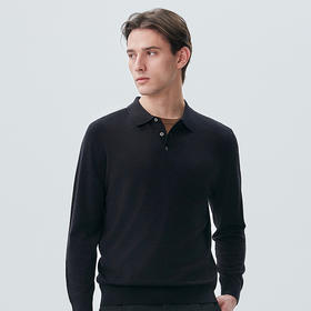 棉仓362802003-丝光羊毛长袖POLO