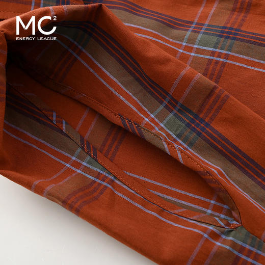 女装翻领垫肩无袖下摆抽绳格子款衬衣-28219C4223008 商品图3