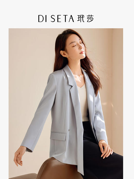 玳莎设计感飘带廓形西装女2025年春季新款气质高级感微垫肩外套  FA37302 商品图1
