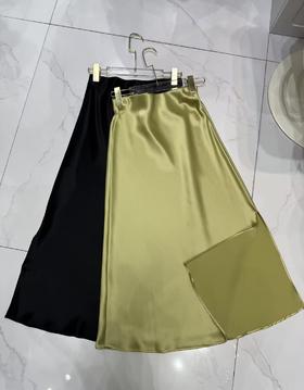 【门店同款】ENJOY春季高质缎面侧叉半裙 161907076