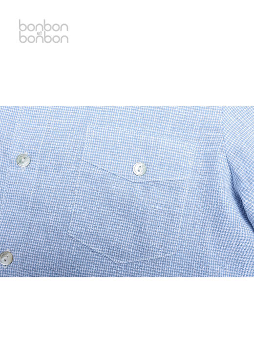 圆领细格纹男童衬衫 商品图3