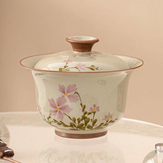 防烫盖碗家用单个陶瓷泡小雏菊二才茶碗高档泡茶草木灰功夫茶具器 商品图2