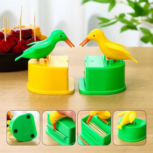 客厅同款牙签式按压自动卡通桶创意网红家用牙签盒牙签筒小鸟智能 商品图3