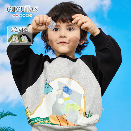 Cucutas男幼童长袖卫衣CY25SPW541橄榄绿/黑色（90#-130#） 商品图0
