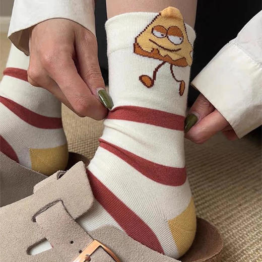 2024春秋季搞怪中筒百搭爆款新款卡通可爱秋冬袜子女袜长袜堆堆款 商品图4