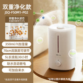小熊加湿器 水雾5L 空气过滤 净化 家用 卧室 大雾量 雾化加湿系统 触控雾量调节 新老款随机发货