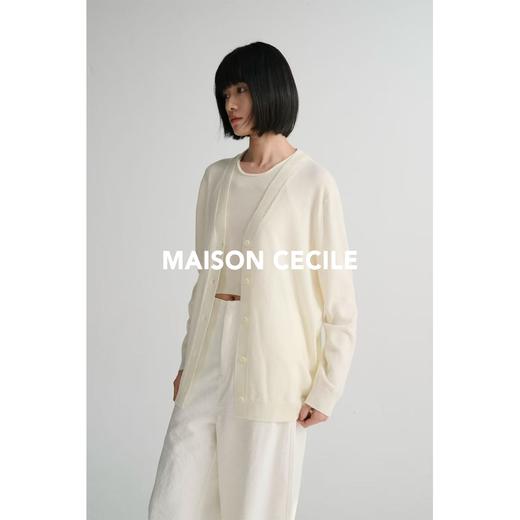 MAISON CECILE 四色/软糯亲肤羊绒羊毛慵懒感针织大开衫 商品图3