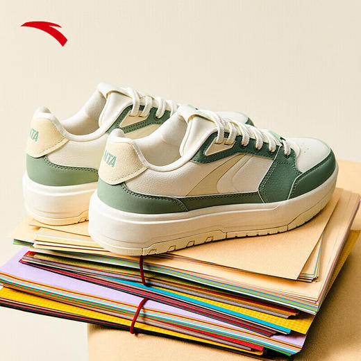 安踏（ANTA）982月影新年款丨樊振东蛇年好事发生系列女鞋运动板鞋鞋122518060 商品图1