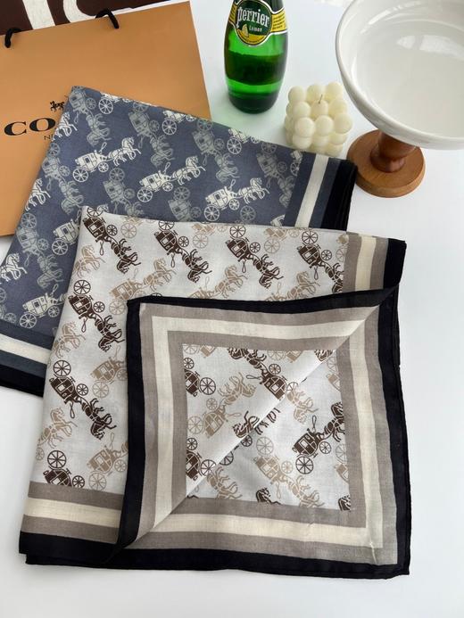 二店7y 高级感配饰，25年新款，马车家棉麻小方巾 商品图1