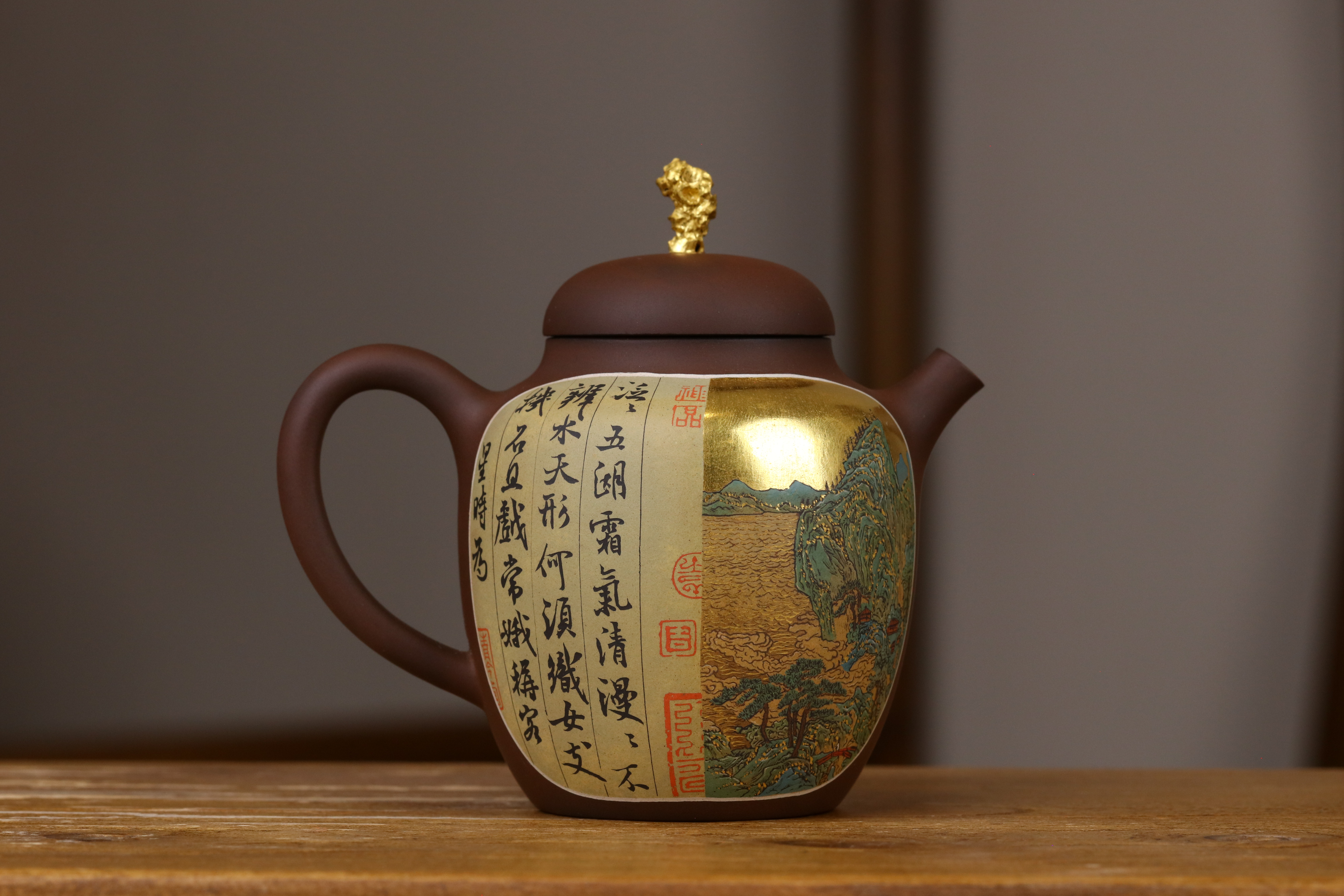 云南建水紫陶纯手工名家制作陈学壶