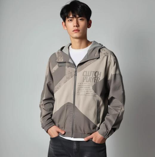 安踏外套男2025春新款梭织连帽开衫夹克运动休闲上衣152511602N 商品图1