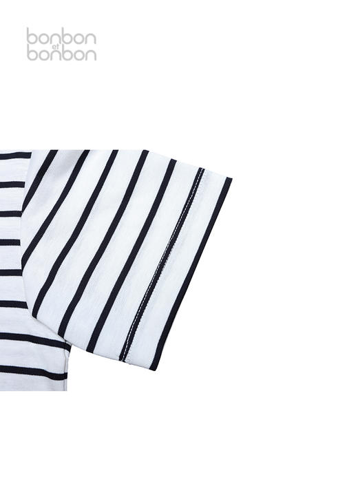 黑白清爽条纹T恤 商品图4