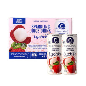 MM 山姆 Blue Monkey越南进口 荔枝果汁气泡饮料（碳酸饮料）330ml*16