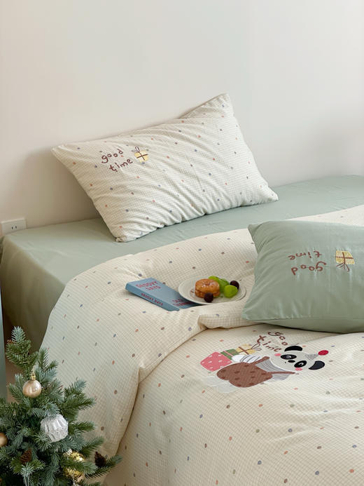 【超柔超舒适】2025新款全棉双层纱四件套 活性印染 婴儿级贴肤 轻柔 越洗越软 舒适透气月子儿童四件套 商品图7