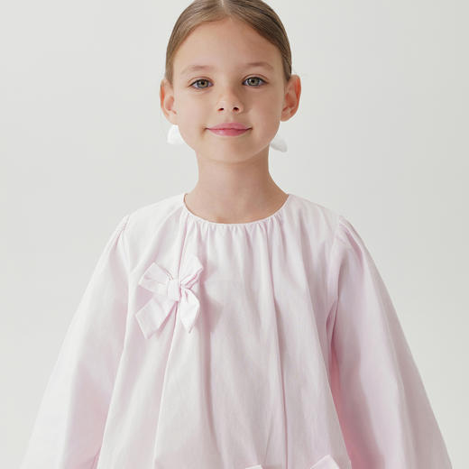 马克珍妮女童淡雅蝴蝶结宽松连衣裙儿童裙子2025年春装新款250177 商品图2