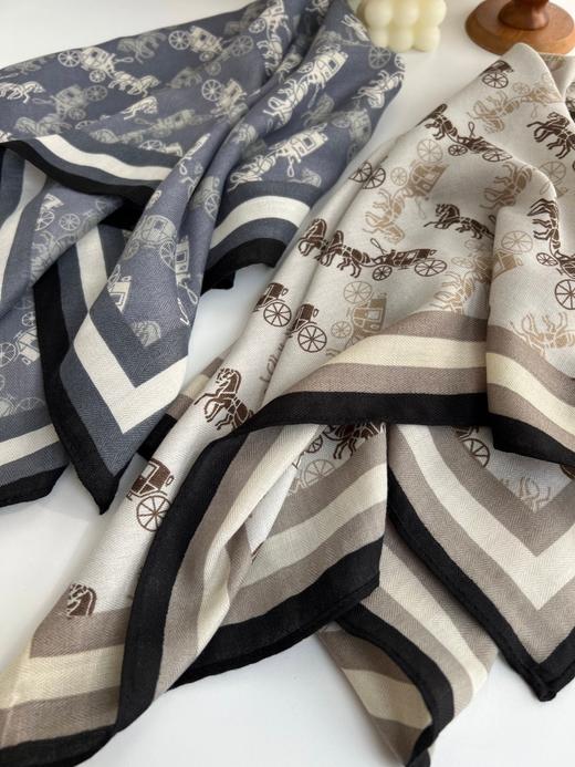 二店7y 高级感配饰，25年新款，马车家棉麻小方巾 商品图4