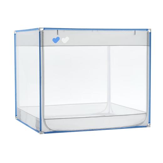 京东京造安心蓝U型门蚊帐A类母婴儿防摔蚊帐家用加固围栏蚊帐架 安心蓝U型门蚊帐1.5*2米床 商品图8