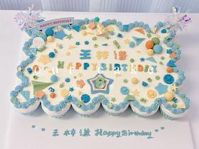 方形儿童杯子组合卡通蛋糕-无夹心内有卡仕达酱-低糖无添加