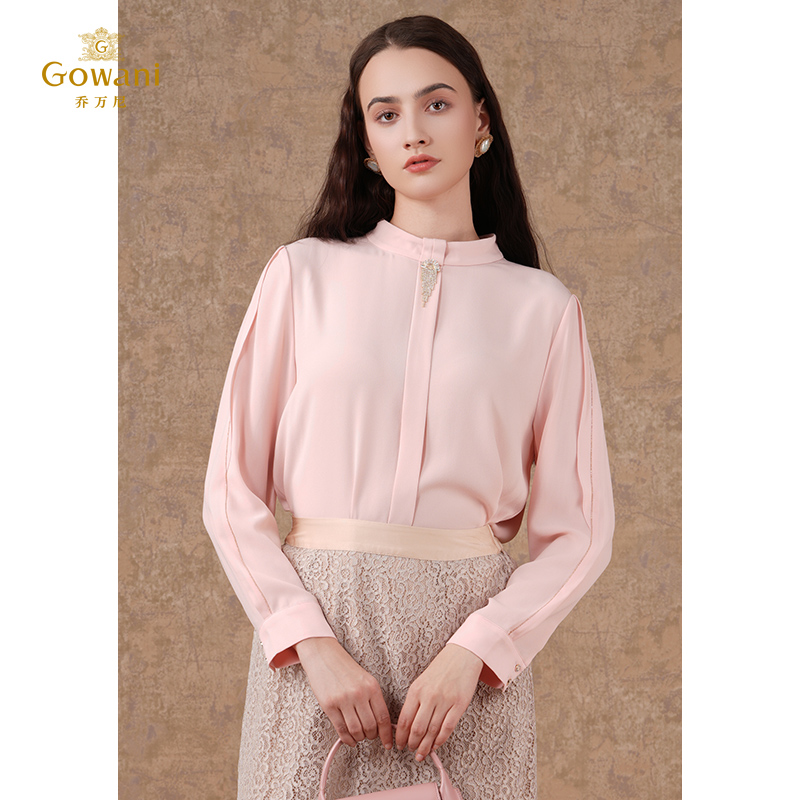 【两色可选】乔万尼衬衫新款女长袖洋气复古法式时髦衬衣ET3C636