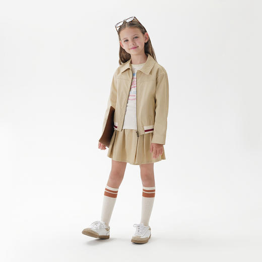 马克珍妮女童美式复古纯棉夹克外套2025年春装新款250128 商品图1