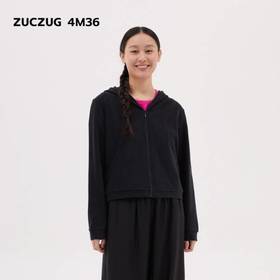 2楼素然薄毛巾针织布修身拉链卫衣吊牌价895