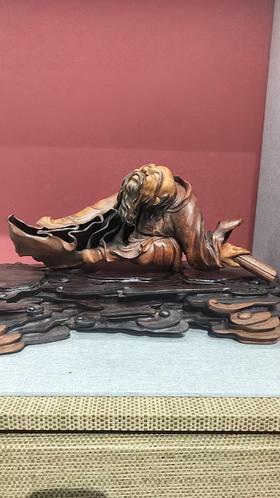 老子竹根雕摆件