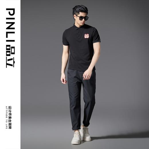 PINLI品立2025春夏季新款修身短袖POLO衫男商务休闲百搭翻领上衣BG252112016 商品图2