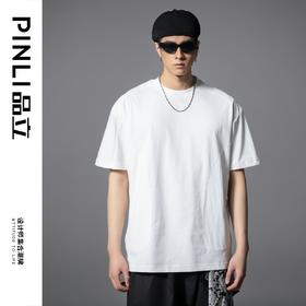 PINLI品立2025春夏新款拼接口袋短袖T恤男士潮牌宽松休闲体恤上衣GD251211128