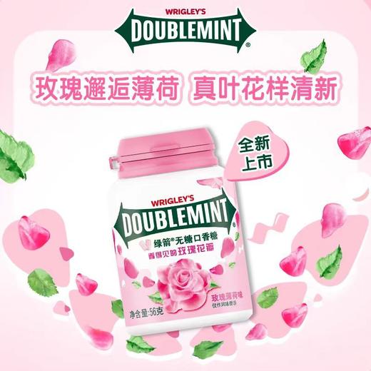 绿箭玫瑰薄荷味无糖口香糖 40粒56g 商品图1