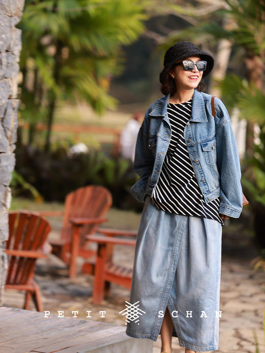 PETIT SCHAN小闪 CLO#743 Chic goers 潇洒客 棉混纺翻领经典牛仔外套 商品图3