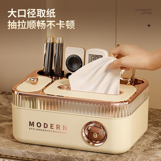 创意轻奢纸巾盒客厅家用卧室收纳盒茶几遥控器纸抽盒子桌面抽纸盒 商品图0
