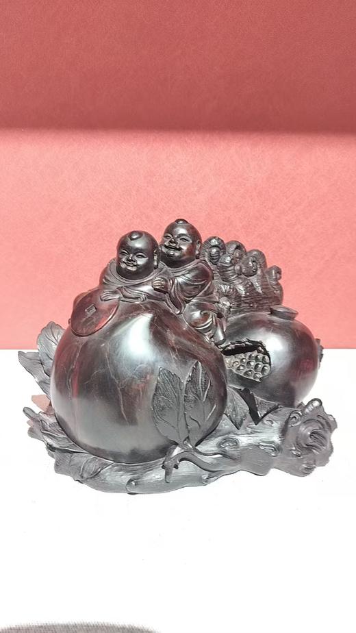 多子多福摆件/小叶紫檀17*21cm 商品图0