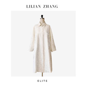 E-定制 ——“时尚轮回”——赫本风尚——珍珠白Aline中长风衣 2407006