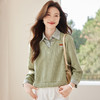 CC-XFY2527    polo领衬衫拼接假两件长袖卫衣女2025春秋季时尚休闲百搭翻领上衣 商品缩略图1