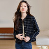 CC-XFY-2511翻领小香风外套女春秋2025新款短款气质港风翻领格子上衣开衫女 商品缩略图2