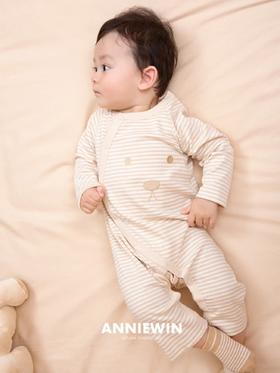 ANNIEWIN棉绿香格里【有机彩棉】狗狗表情插肩连体衣（66、73、80尺码可选）