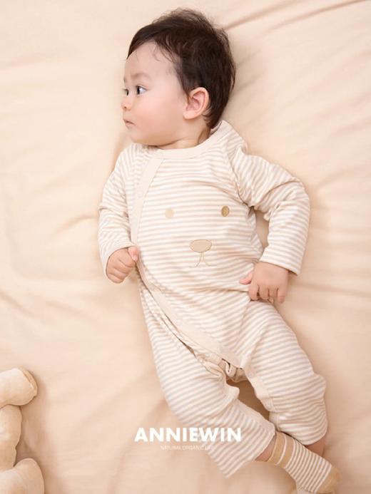 ANNIEWIN棉绿香格里【有机彩棉】狗狗表情插肩连体衣（66、73、80尺码可选） 商品图0