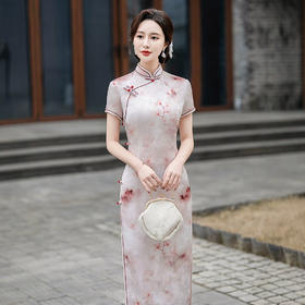 2025春夏新款修身长款复古日常优雅气质新中式国风改良旗袍372