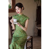 GX长款绿色无袖旗袍2025春夏新款复古国风年轻款送考妈妈日常旗袍裙 商品缩略图3