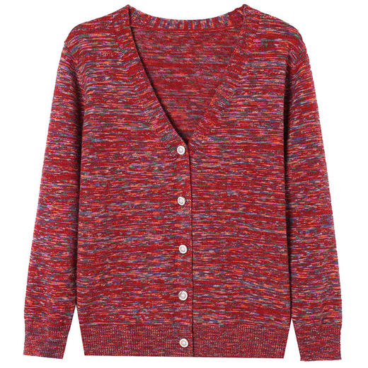 CC-XMY-7096小个子针织外套女士2025春秋季新款洋气开衫宽松V领上衣 商品图4